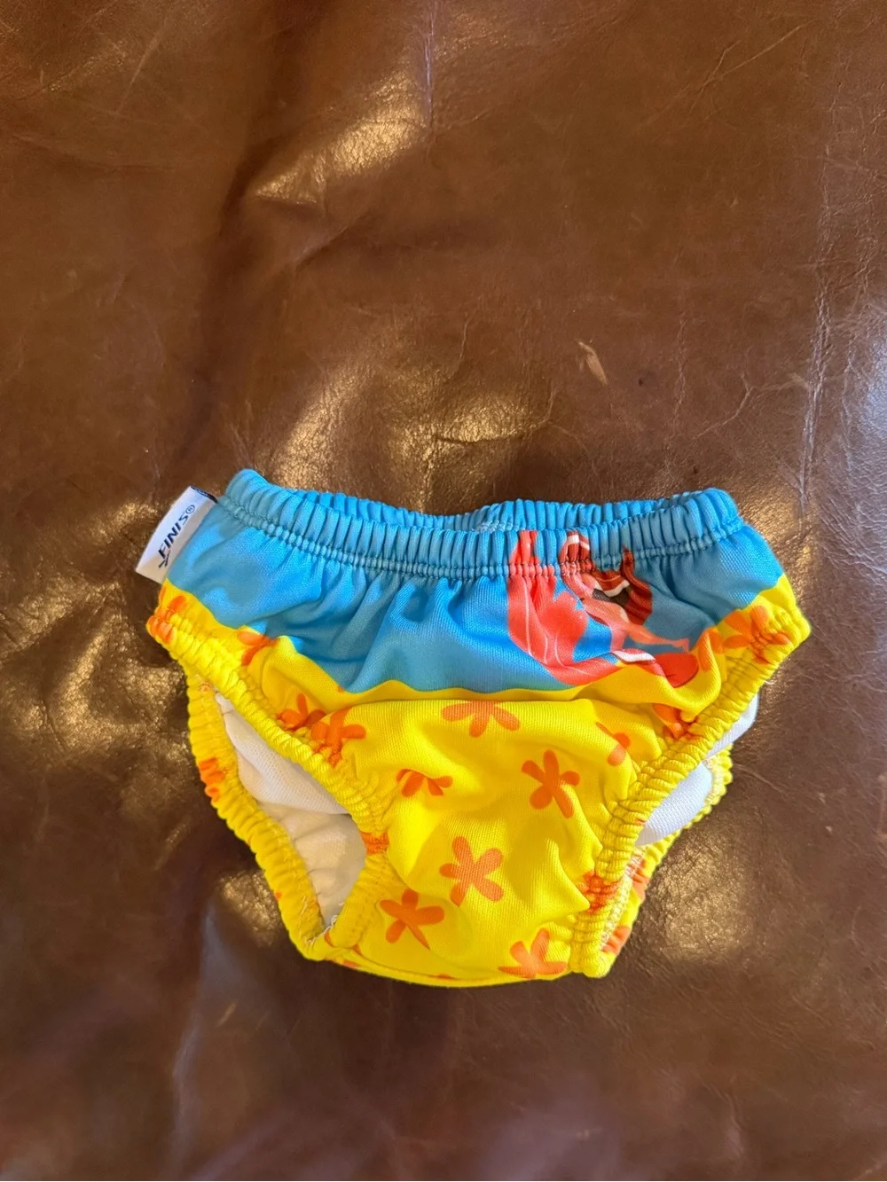 Finis Cute Mermaid Print Swim Diaper Cover - Turquoise & Yellow